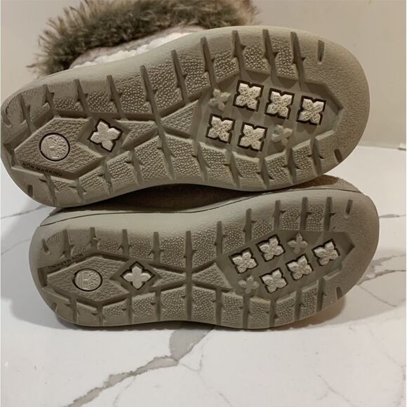 Timberland | Leather Faux Fur Girls White GV Cream Toddler Boots Size 7 - Picture 9 of 9